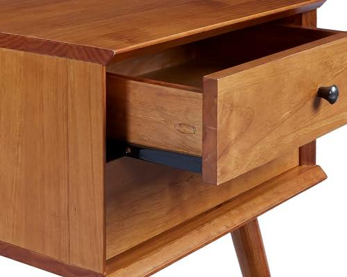 Castanho Solid Wood Mid-Century Modern 2-Drawer Nightstand