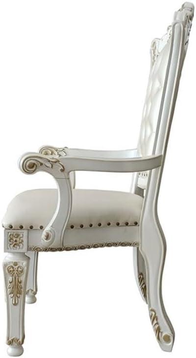 Vendome 27" Dining Chairs Antique Pearl - Acme Furniture: Upholstered, Nailhead Trim, No Assembly Required