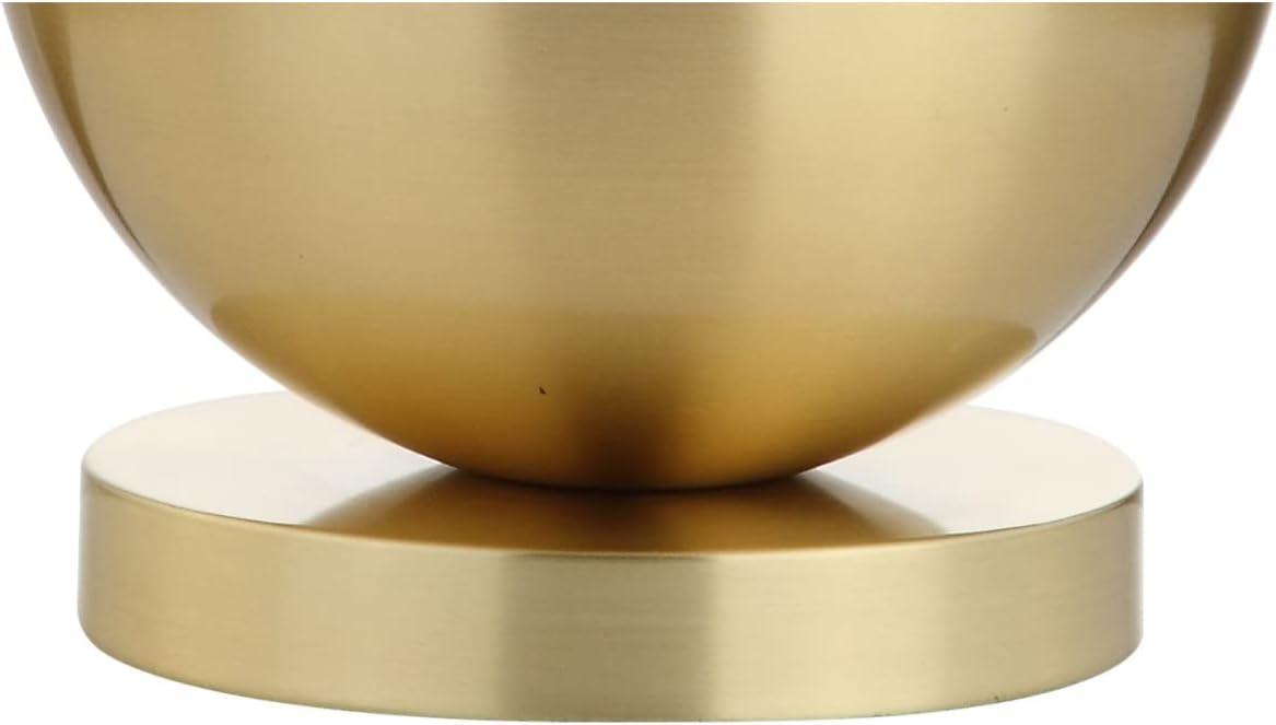 Elegant Alexa-Enabled White Linen LED Table Lamp, 23.5" Brass Base