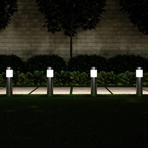 15-inch Stainless Steel LED Solar Pathway Light Set