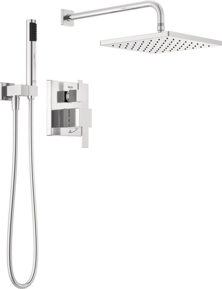 Modern Raincan Square Shower System, Rain Shower Head with Handheld Spray, Shower Faucet Set