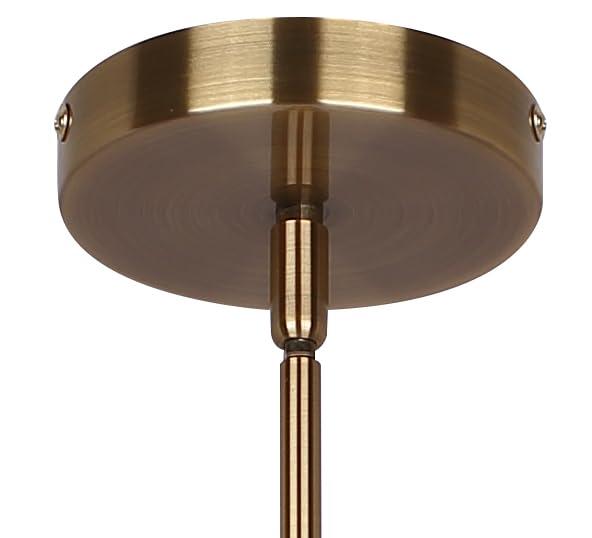 Aria Halo 3-Light Drum Chandelier, 24-Inch Wide Modern Gold Pendant with White Fabric Shade, Adjustable Height Ceiling Light