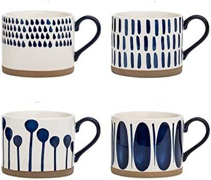 Kota Japan Hand Painted Porcelain Ceramic Mugs Set - 15 oz. - Service for 4 | Exquisite Home Essentials for Everyday Living and Elegant Entertaining