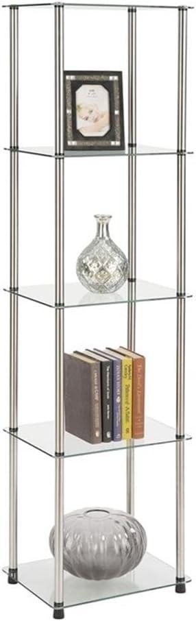 Convenience Concepts Designs2Go Classic Glass 5 Tier Tower, Black Glass
