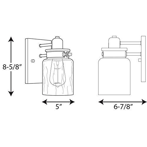 Progress Lighting Calhoun Collection 1-Light Bath & Vanity Wall Light, Brushed Nickel, Clear Glass Shade