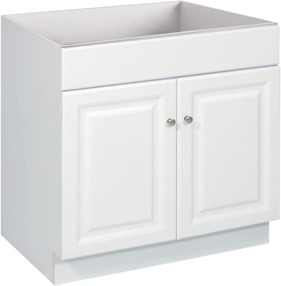 Design House 597146 Wyndham 30 Inch Unassembled 2-Door Bathroom Bathroom Vanity without Top, White