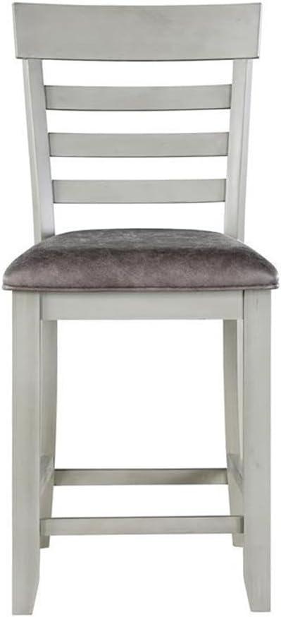 Set of 2 26" Hyland Counter Height Barstools Gray - Steve Silver Co.: Upholstered, Rubberwood Legs