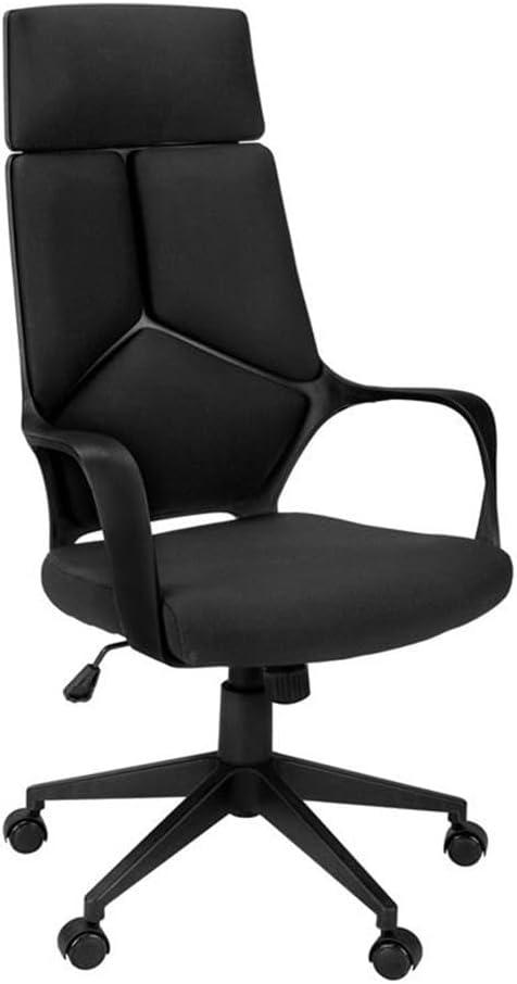 Monarch Specialties Office Chair Adjustable Height Swivel Ergonomic Armrests Computer Desk Work Metal Fabric White Grey Contemporary Modern