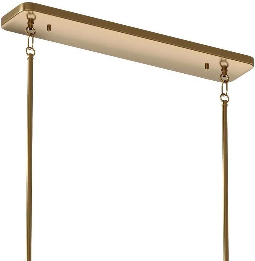 Kimrose™ 10 Light Linear Chandelier with Clear Fluted Glass Brushed Natural Brass