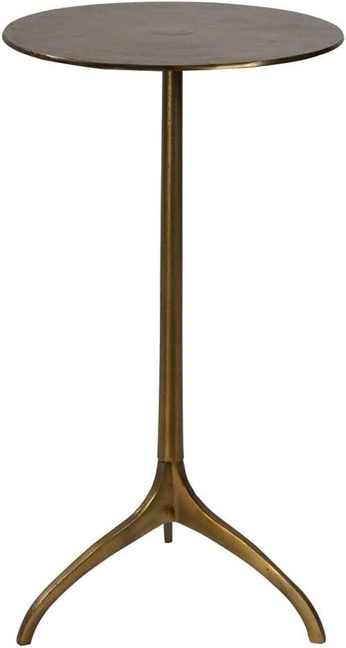 Uttermost Modern Cast Aluminum Round Accent Table 14" Wide Gold Tripod Legs for Living Room Bedroom Bedside Entryway House Office