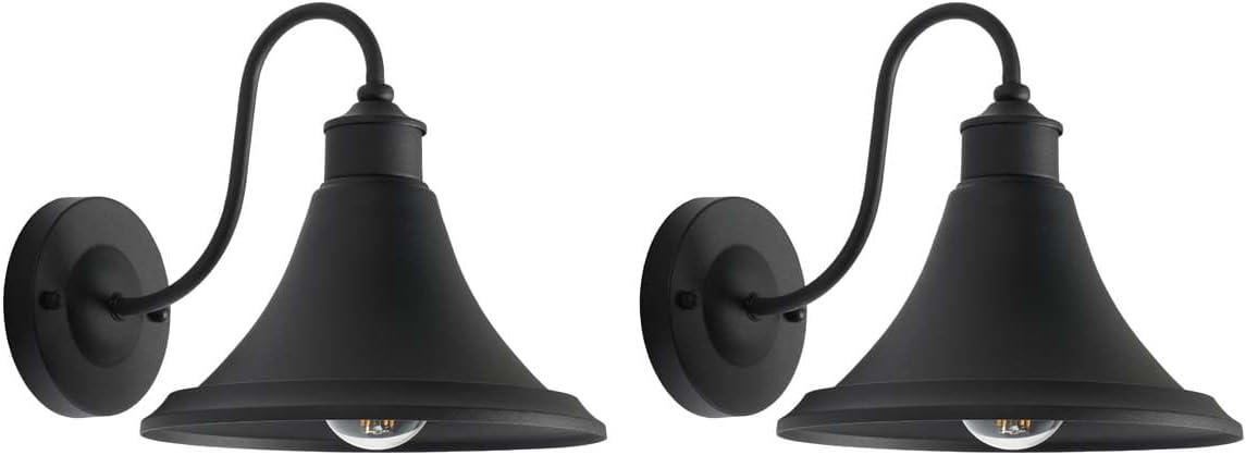 Graylyn 9" Outdoor Wall Sconce (Set of 2) - PLT7016 - Black - Safavieh