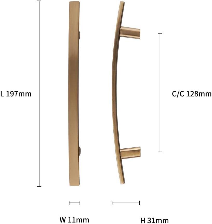 10 Pack Kitchen Cabinet Handles 5-1/16 Inch (128mm) Hole Centers, Champagne Bronze Cabinet Pulls for Bathroom Dresser Drawer Kitchen