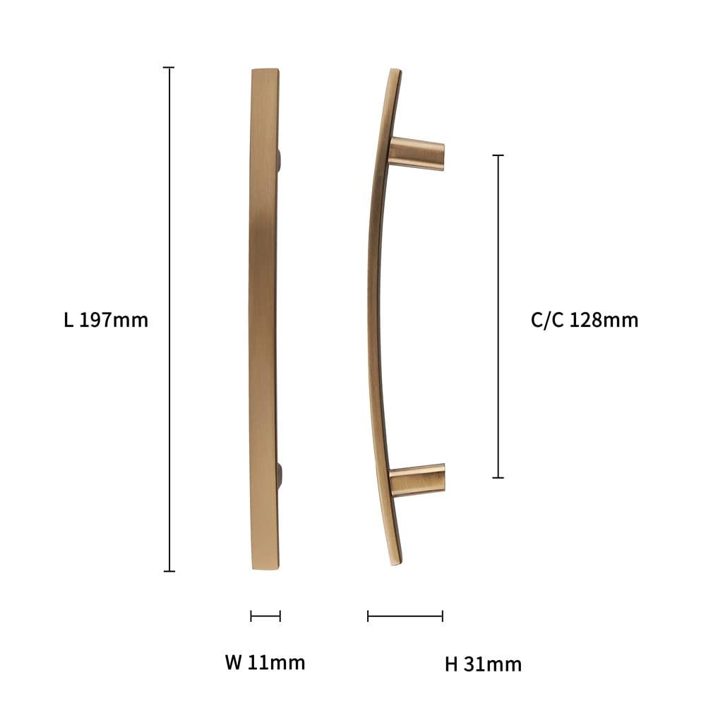 10 Pack Kitchen Cabinet Handles 5-1/16 Inch (128mm) Hole Centers, Champagne Bronze Cabinet Pulls for Bathroom Dresser Drawer Kitchen