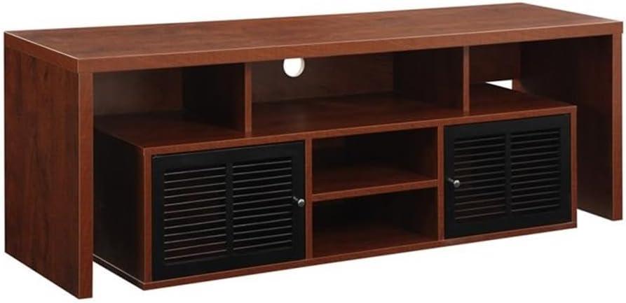 Convenience Concepts Lexington 65 inch TV Stand with Storage Cabinets and Shelves, Cherry