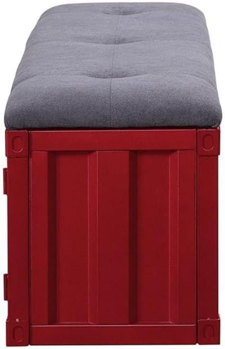 Acme Cargo Bench (Storage), Gray Fabric & Red (1Pc/1Ctn)