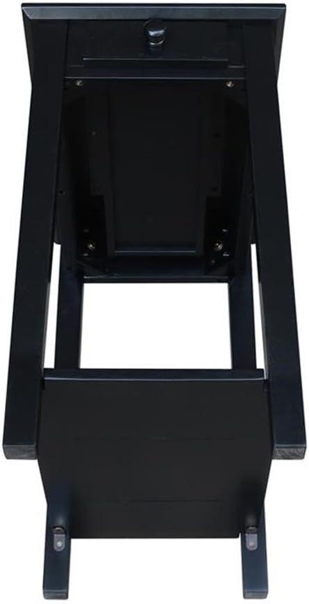 International Concepts Narrow End Table Black: Sleek Design with Drawer & Fixed Shelf for Living Room