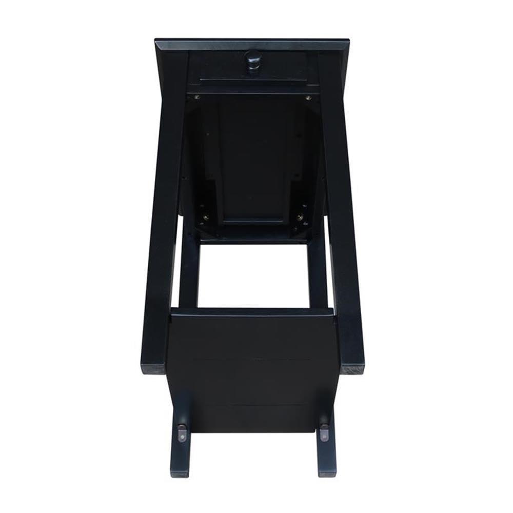 International Concepts Narrow End Table Black: Sleek Design with Drawer & Fixed Shelf for Living Room