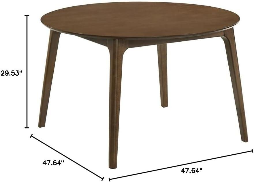 Maggie 48'' Walnut Round Rubberwood Dining Table