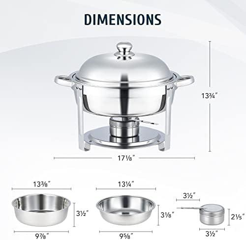 The Party Aisle™ Stainless Steel 5 Quarts Round Chafing Dish (Set of 2)