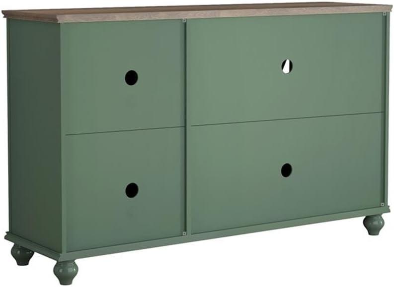 LIVILAND 55" Vintage Style Wood Kitchen Accent Buffet Sideboard Cabinet - Green