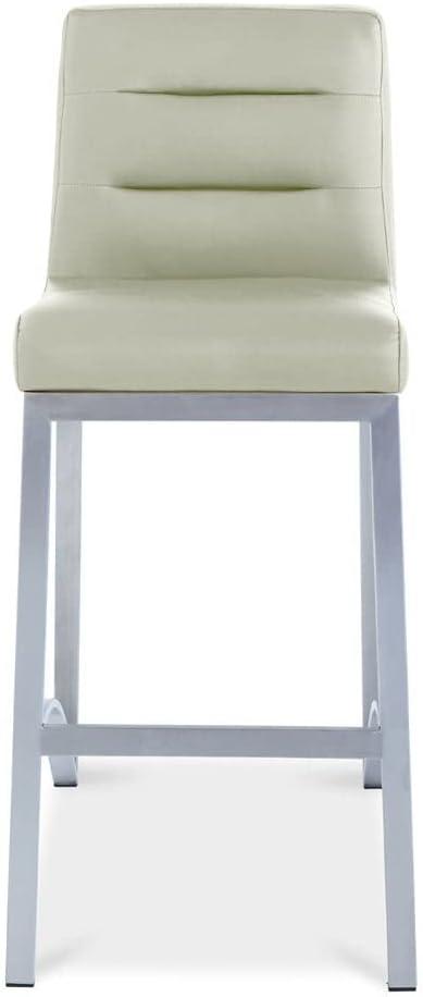 Gray Faux Leather and Metal Counter Height Bar Stool