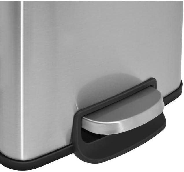 Innovaze 8 and 1.3 Gallon Trash Can Combo, Rectangular Step On Kitchen and Bathroom Trash Can, Stainless Steel