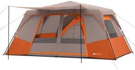 Ozark Trail 11-Person Instant Cabin Tent with Private Room – 3-Room Family Camping Tent with Awning