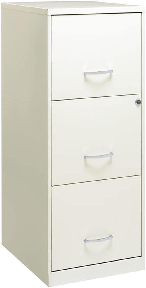 Scranton & Co 18" 3 Drawer Vertical File Cabinet in Pearl White