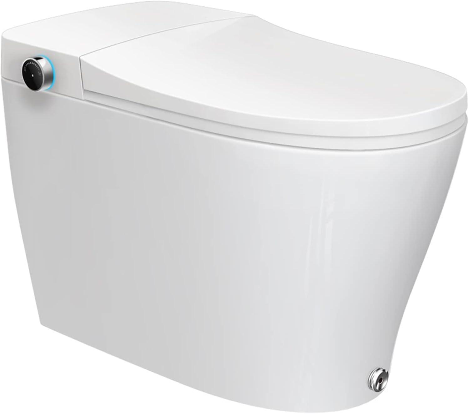 HOROW Elongated Tankless Toilet, One Piece Smart Toilet with Advance Heated Bidet Seat, Wireless Remote Control, Auto Open,HR-T05S