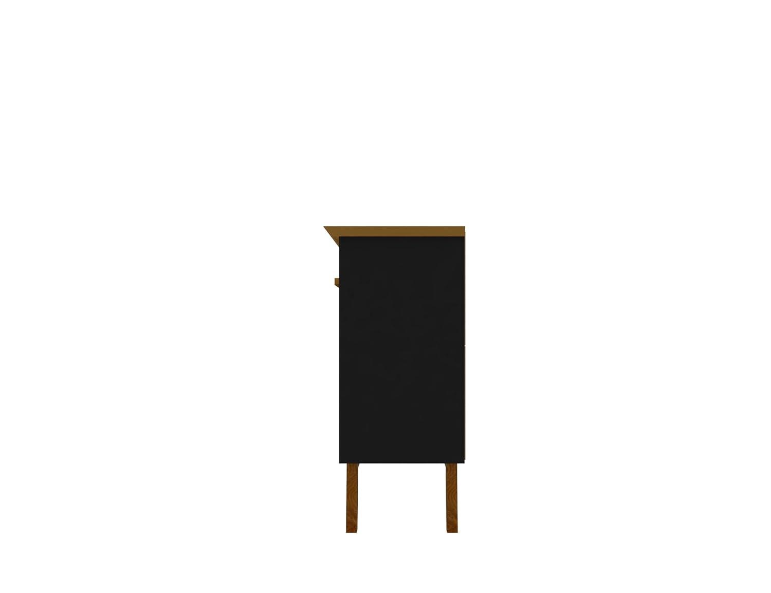 62.99" Yonkers Sideboard Black/Cinnamon - Manhattan Comfort: Mid-Century Buffet Storage Cabinet