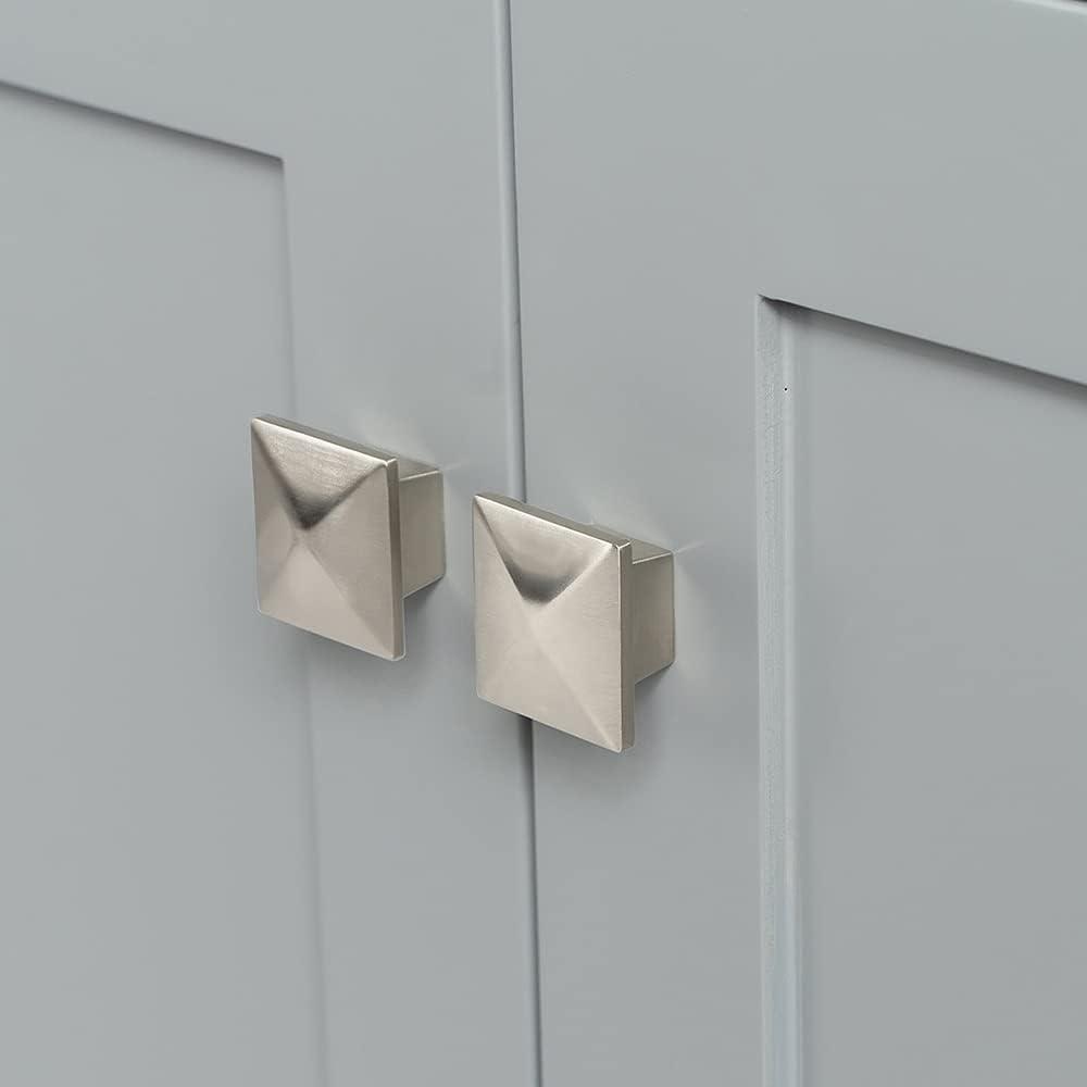 ARIEL 48" Grey Bathroom Vanity Base Cabinet, Single Sink Configuration, 2 Soft Closing Doors, 9 Full Extension Dovetail Drawers, Brushed Nickel