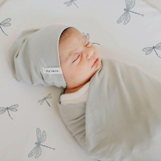 Ely's & Co. Baby Fitted Bassinet Sheet 100% Combed Jersey Cotton for Baby Boy 2 Pack