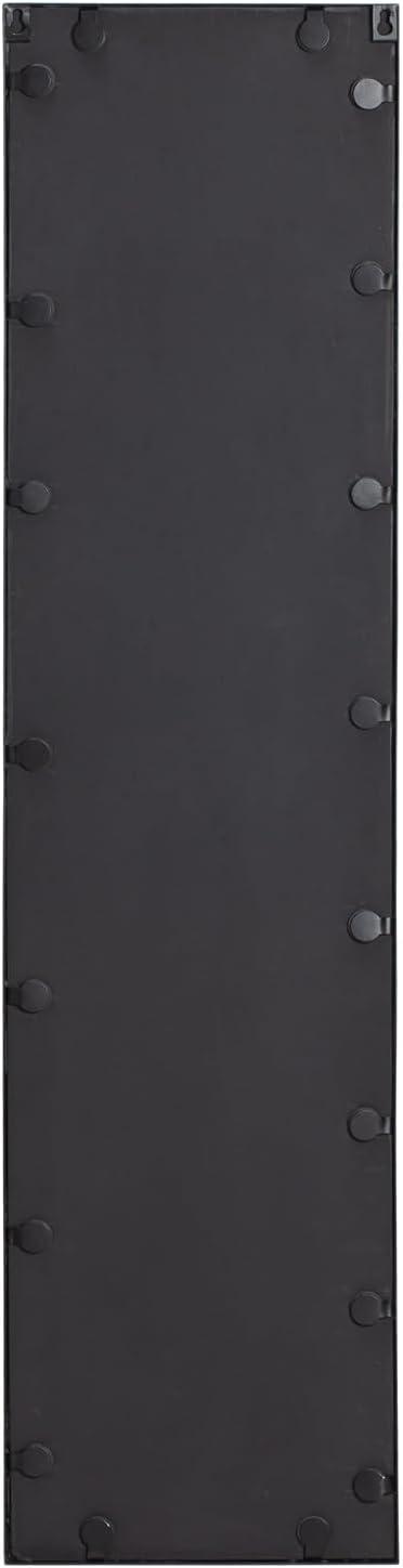 Brewster Trina Black Rectangular Mirror: Sleek Full-Length, Modern Style, Metal Frame, Wall Mounted, 48x12 inches