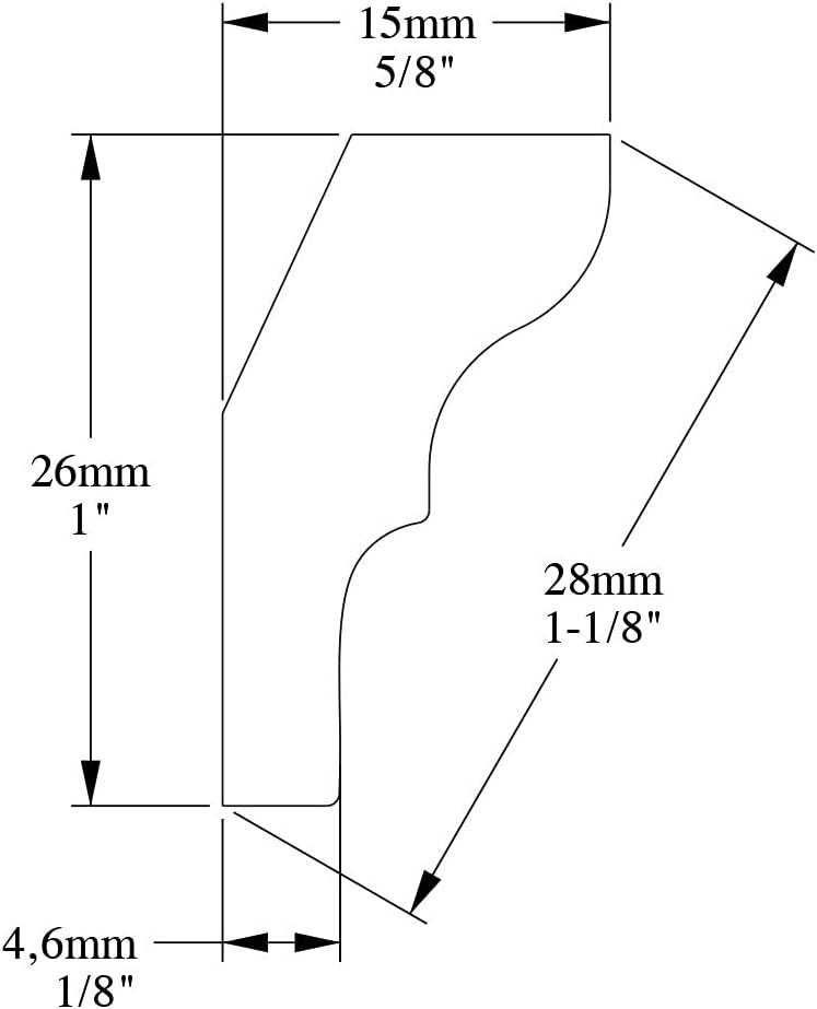 Primed White Polystyrene Crown Moulding 1" x 0.63"