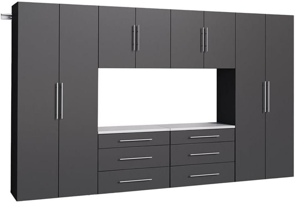 6pc 120" Hangups Storage Cabinet Set Black - Prepac: Wall Mounted, Workshop Organization, Secure Mounting