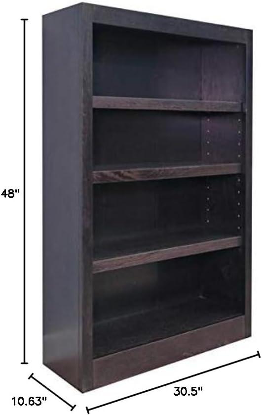 Concepts In Wood  Single Wide Bookcase- Espresso Finish 4 Shelves