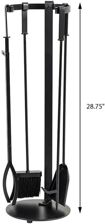 Modern Ember Modern Ember Knoll Fireplace Tool Set - Includes Brush, Shovel, Fire Poker, Tongs, and Stand - Steel