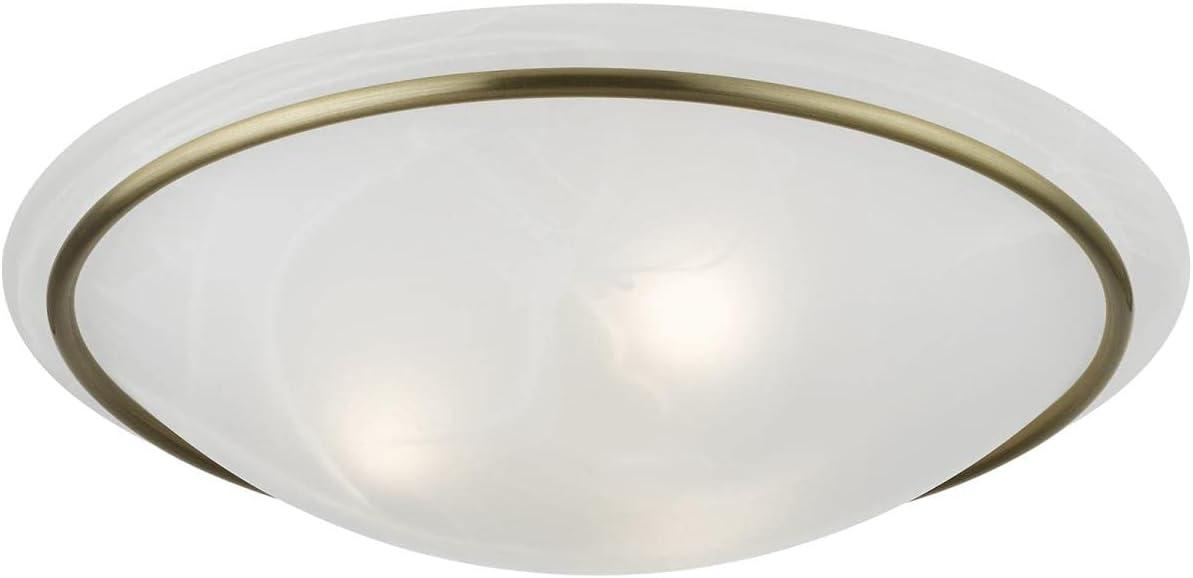 Livex Lighting Newburgh 3 - Light Semi-Flush Mount in  Antique Brass