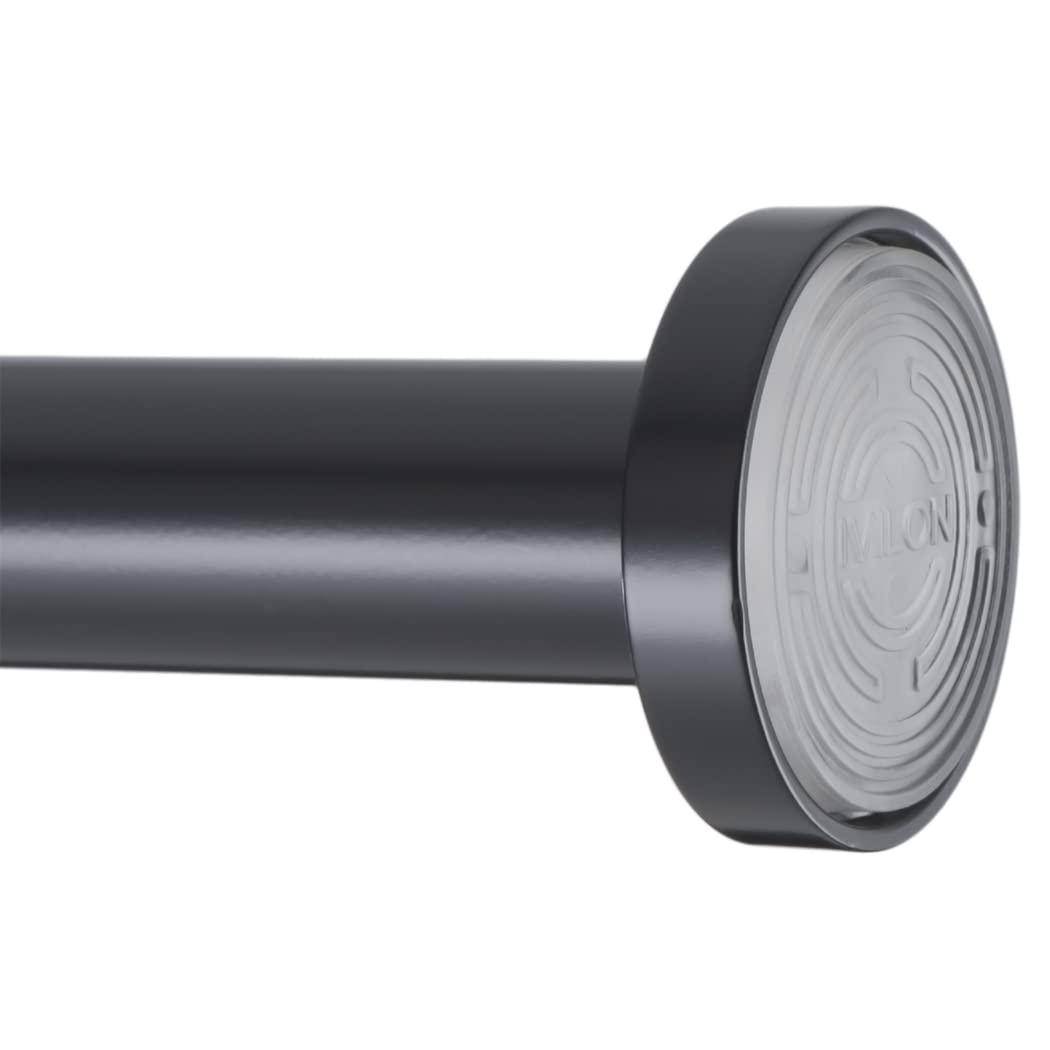 Black Adjustable Steel Tension Curtain Rod, 36-54 Inch