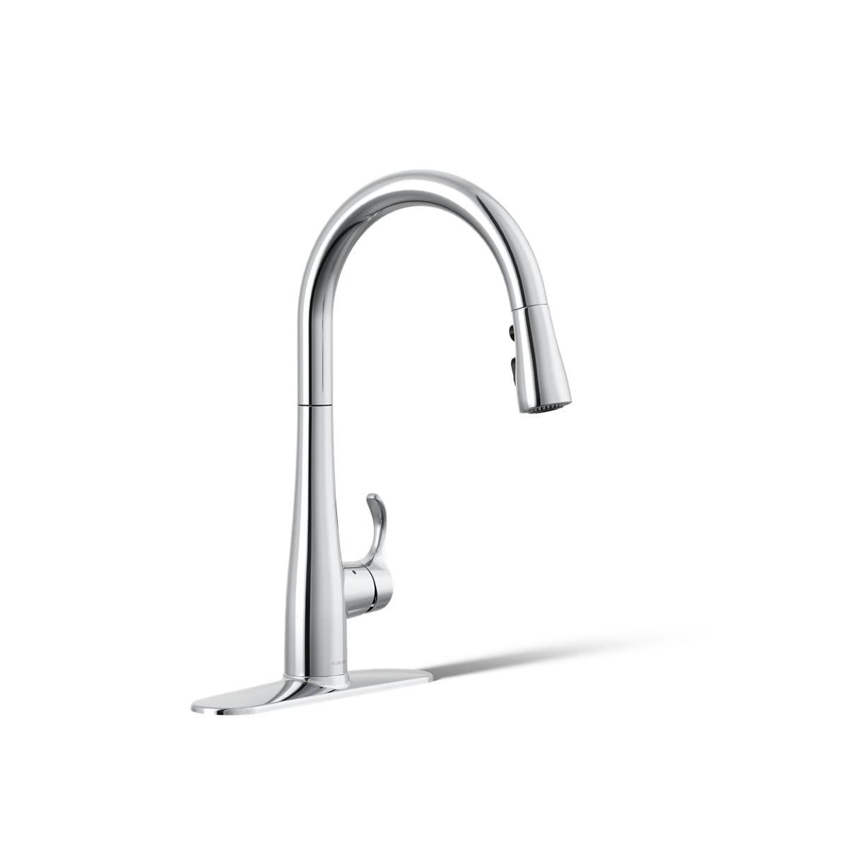 Simplice Touchless Pull-Down Kitchen Sink Faucet with Three-Function Sprayhead
