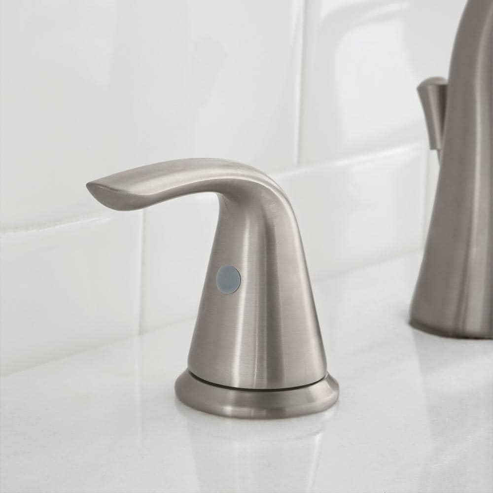 Irena Brushed Nickel 8 in. Widespread Double Handle Bathroom Faucet