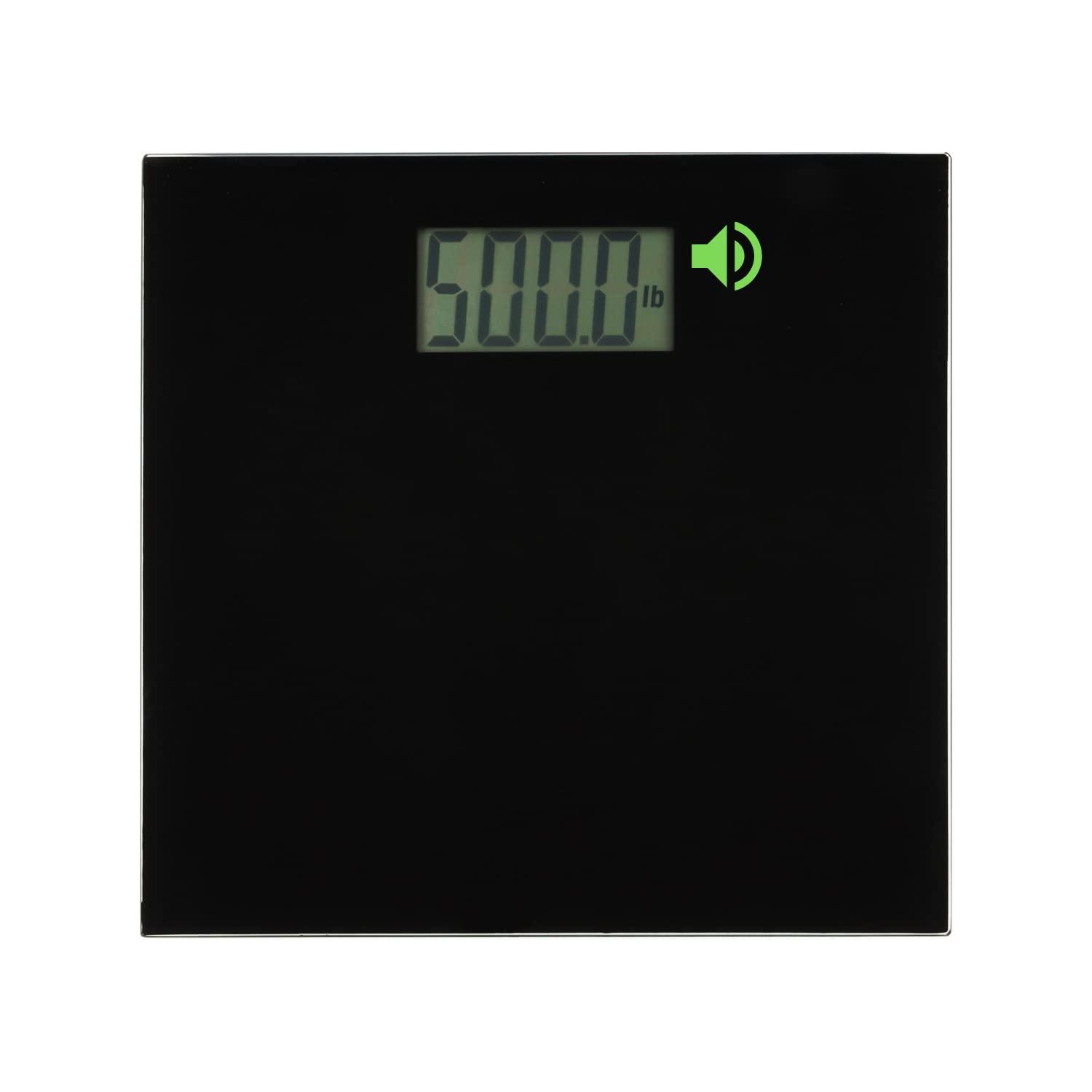 500 lb Extra-Wide Digital Bathroom Scale - Talking Weight Scale with Large LCD Display - Wide Platform for Accurate Body Measurements