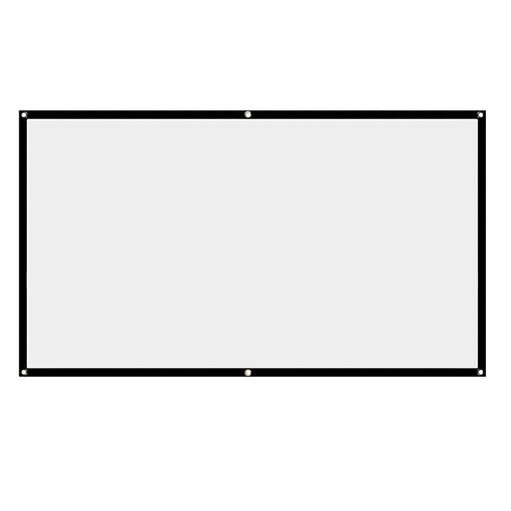 Projector Screen, White Projector Screen, 16:9 No Crease Home Theater Foldable Projection Screen 60"|72"|84"|100"|120"|150"
