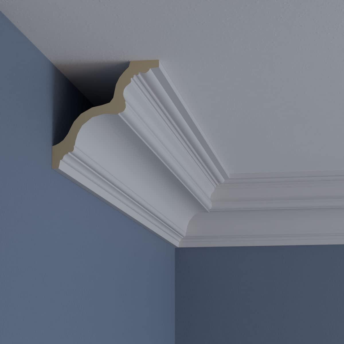 3 7/8"H x 3 7/8"P x 5 1/2"F x 94 1/2"L Foster Traditional Crown Moulding