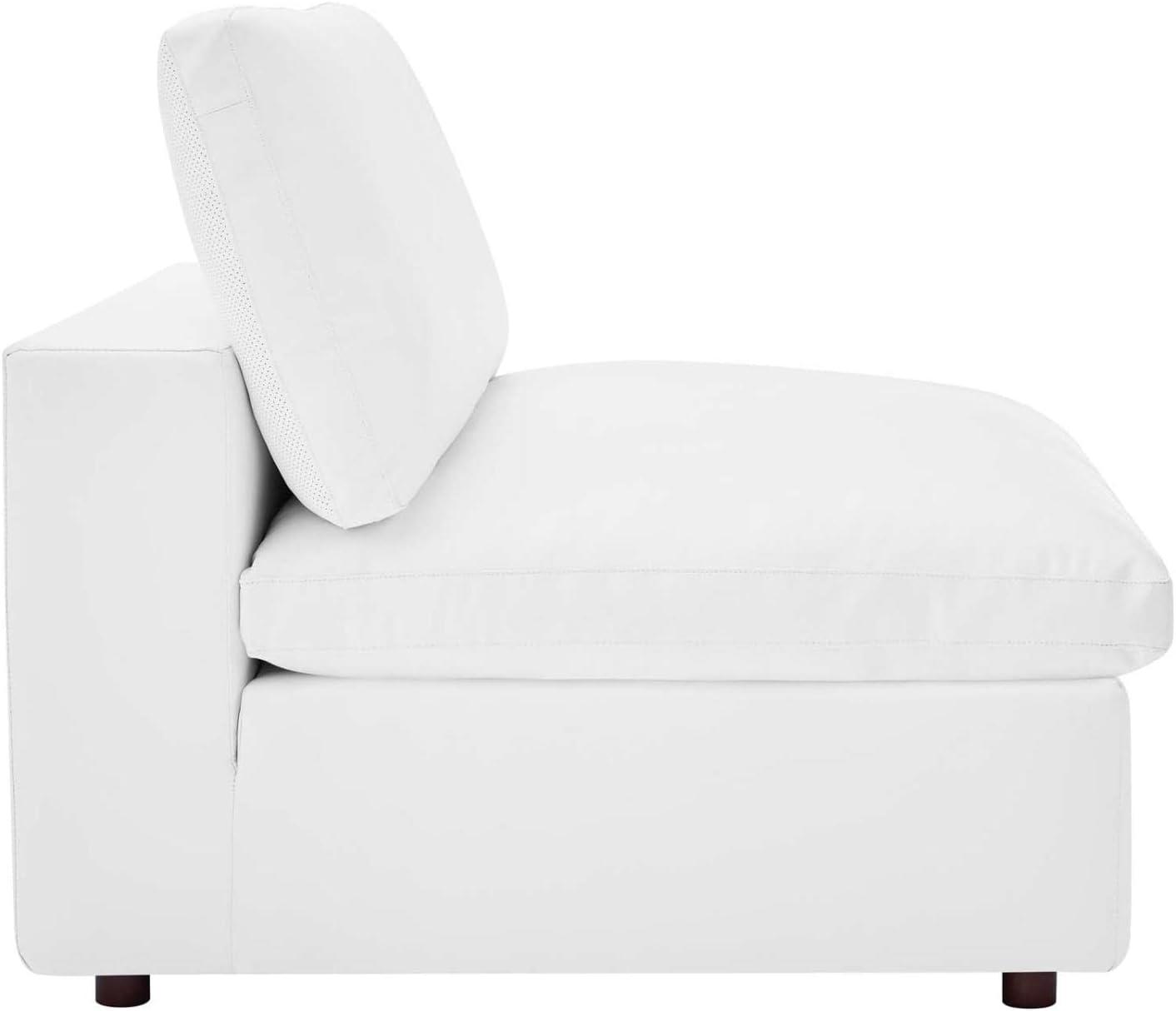 Modway Commix Down Filled Overstuffed Vegan Leather Armless Chair