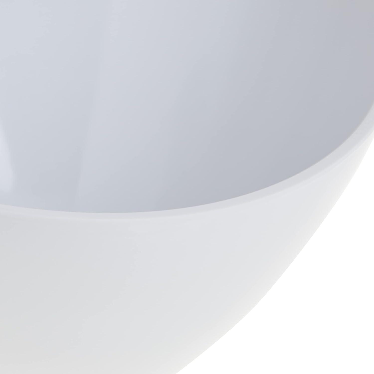 White 64 oz Slanted Round Melamine Serving Bowl