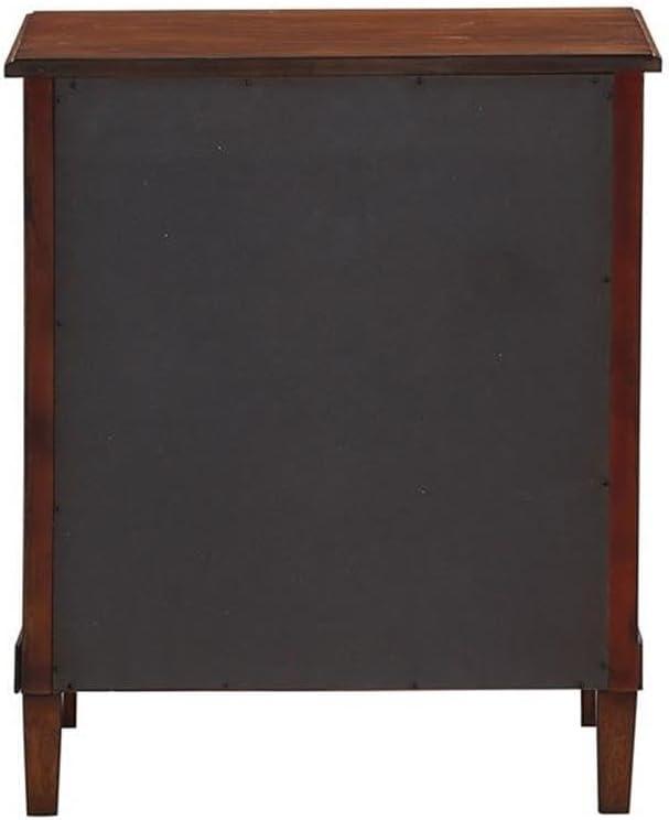 Comfort Pointe Cambridge Nightstand Brown: Elegant 3-Drawer Storage, Metal Hardware, No Assembly Required