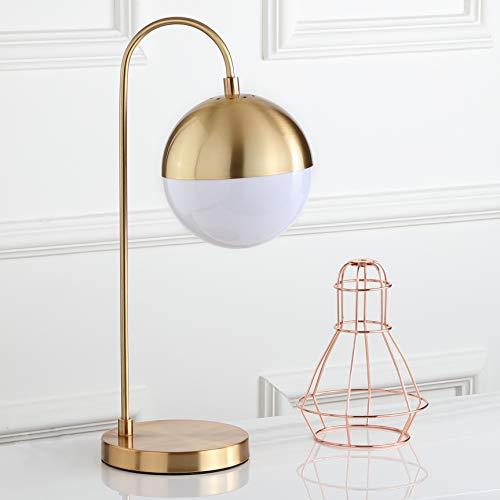 Contemporary Brass Gold 20.5" Desk Lamp with Retro Globe Shade