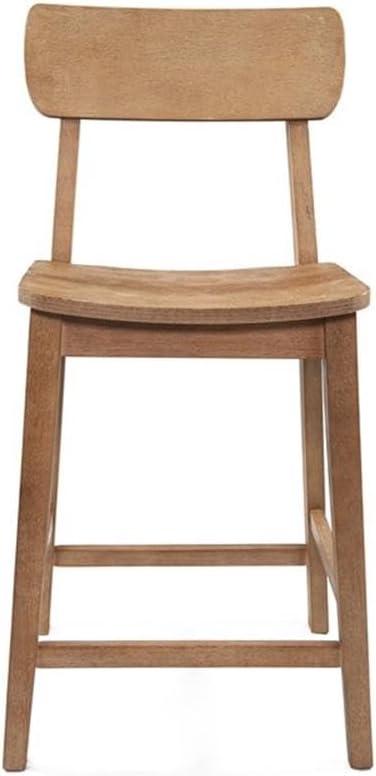 24" Torino Counter Height Barstool Barnwood - Boraam: Solid Wood, Farmhouse Style, Square Seat