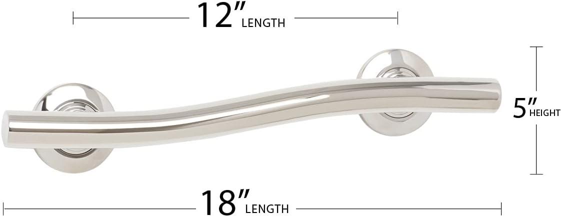 Seachrome Lifestyle & Wellness Stainless Steel Wave Grab Bar GW-3518-QCR-PS